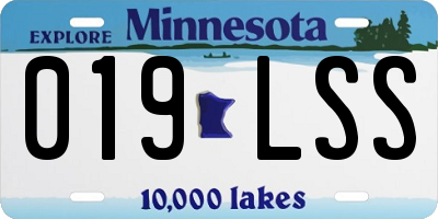 MN license plate 019LSS