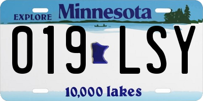 MN license plate 019LSY