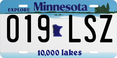 MN license plate 019LSZ