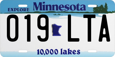MN license plate 019LTA