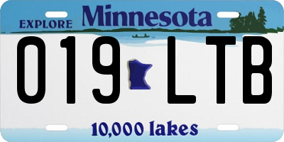 MN license plate 019LTB