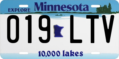 MN license plate 019LTV