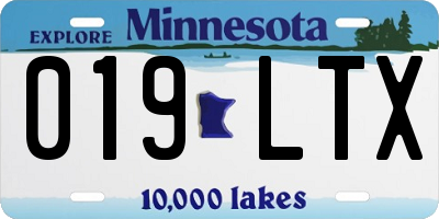 MN license plate 019LTX