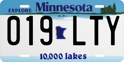 MN license plate 019LTY