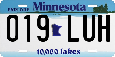 MN license plate 019LUH