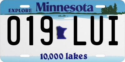 MN license plate 019LUI