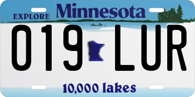 MN license plate 019LUR