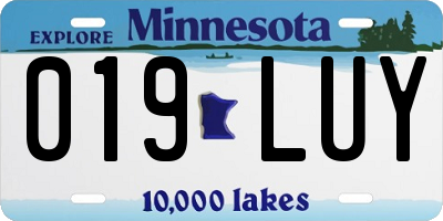 MN license plate 019LUY