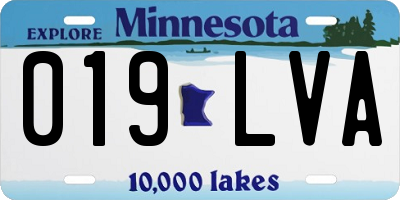 MN license plate 019LVA