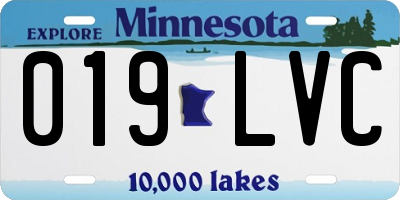 MN license plate 019LVC