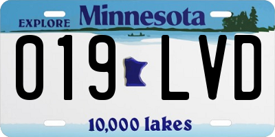 MN license plate 019LVD