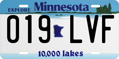 MN license plate 019LVF