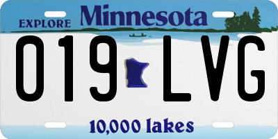 MN license plate 019LVG