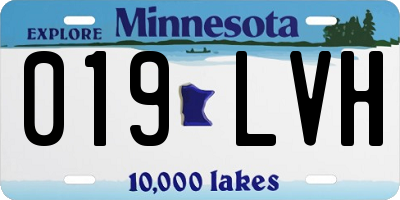 MN license plate 019LVH