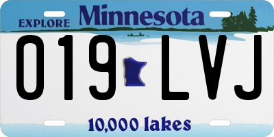 MN license plate 019LVJ