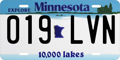 MN license plate 019LVN