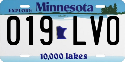 MN license plate 019LVO
