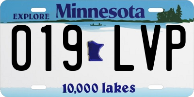 MN license plate 019LVP