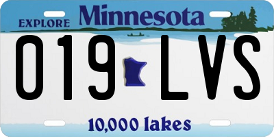 MN license plate 019LVS