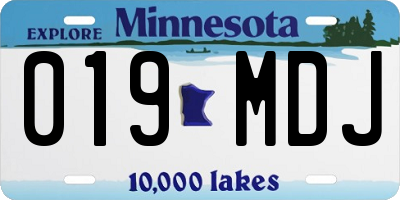 MN license plate 019MDJ