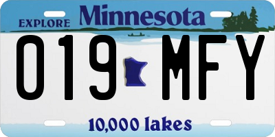 MN license plate 019MFY