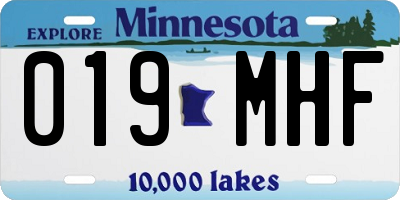 MN license plate 019MHF