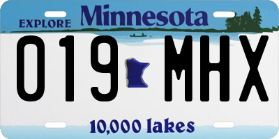 MN license plate 019MHX