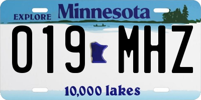 MN license plate 019MHZ