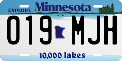 MN license plate 019MJH