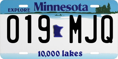 MN license plate 019MJQ