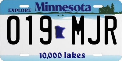 MN license plate 019MJR