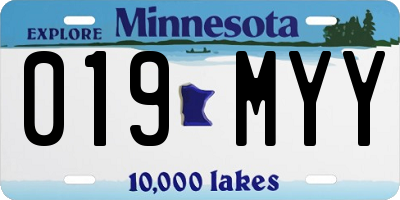 MN license plate 019MYY