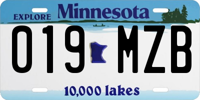 MN license plate 019MZB