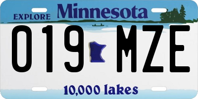 MN license plate 019MZE