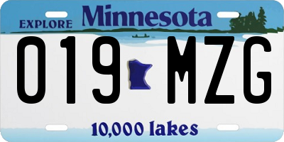 MN license plate 019MZG