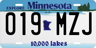 MN license plate 019MZJ