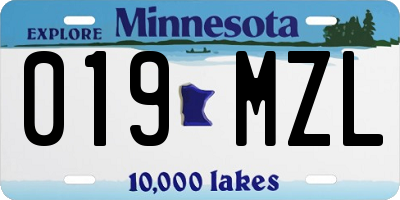 MN license plate 019MZL