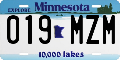 MN license plate 019MZM