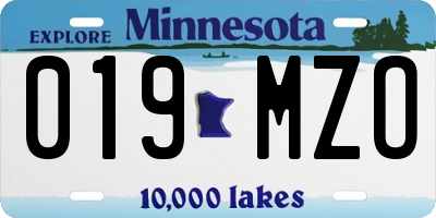 MN license plate 019MZO
