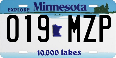 MN license plate 019MZP