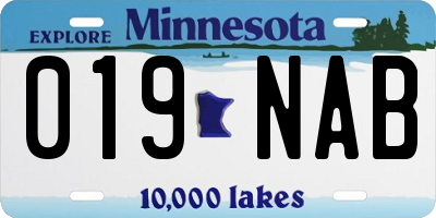 MN license plate 019NAB