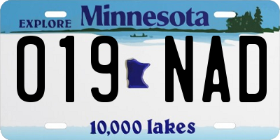 MN license plate 019NAD
