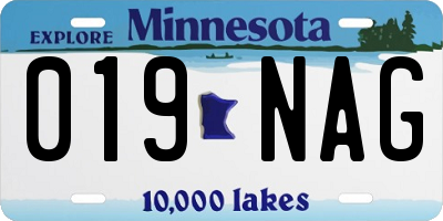 MN license plate 019NAG