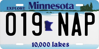 MN license plate 019NAP