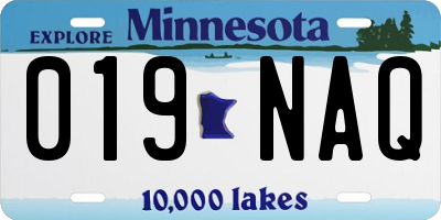 MN license plate 019NAQ