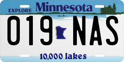 MN license plate 019NAS