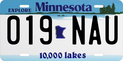 MN license plate 019NAU
