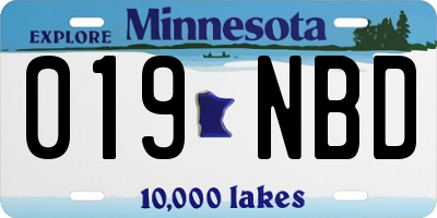 MN license plate 019NBD