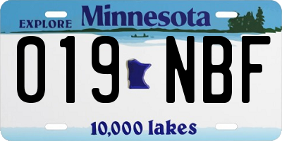 MN license plate 019NBF