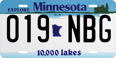 MN license plate 019NBG